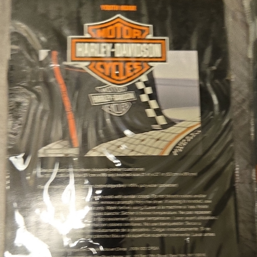 Harley-Davidson Pillow Shams (2) – Black & Gray Logo Bedding Set NIP Racing Flag - Picture 5 of 9